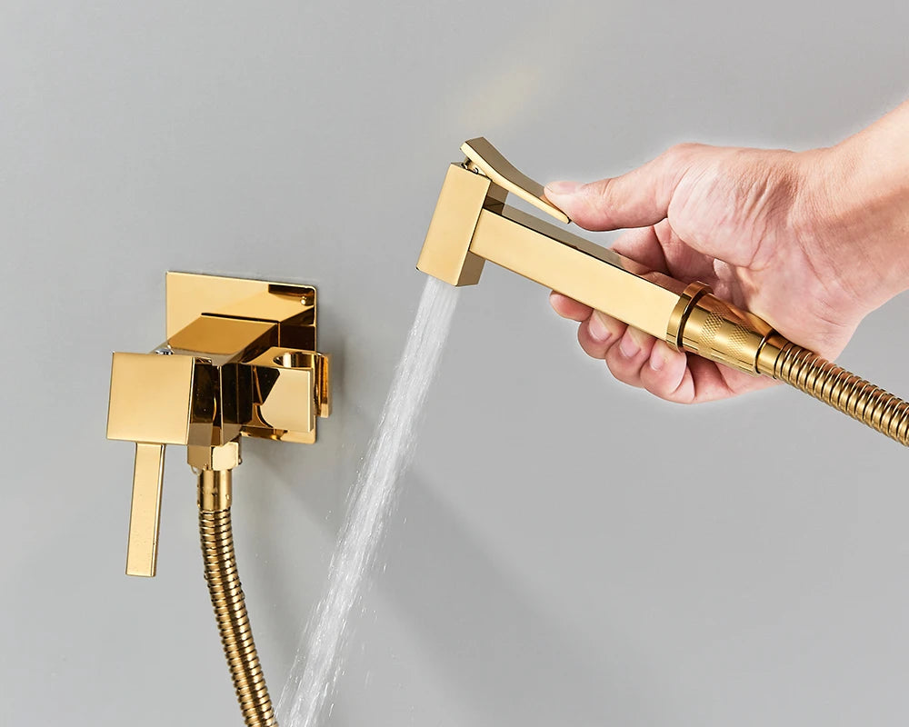 Rozin Black Bidet Faucets Wall Mounted Bathroom Shower Tap Bidet Toilet Sprayer Bidet toilet Washer Mixer Faucet