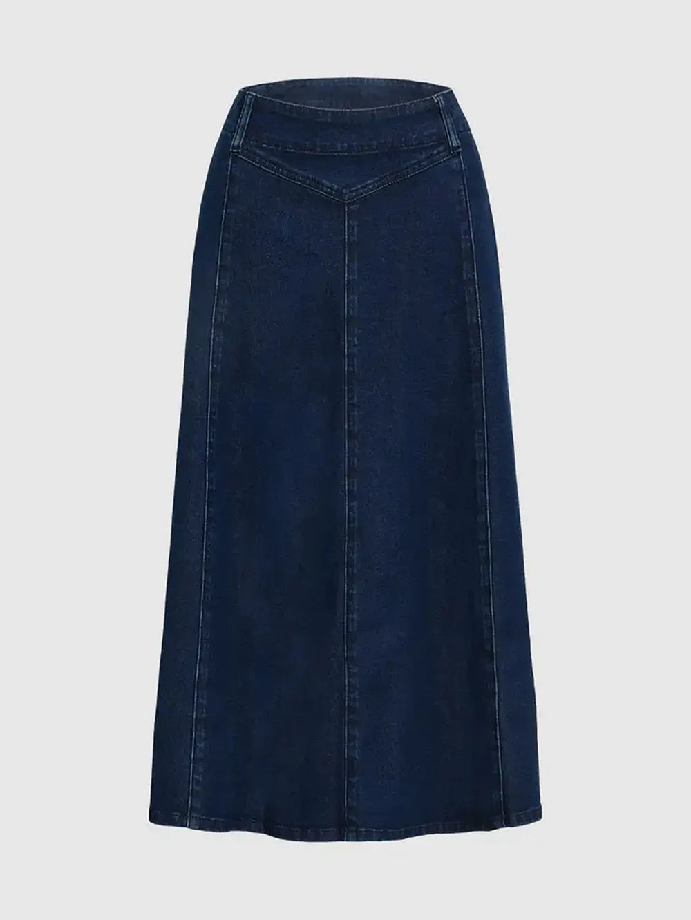 Denim Fabric Half Length Skirt Solid Color Clothes Simple Style  Casual Wear Stretch Fabric Dress A-Line Bottom Skirt