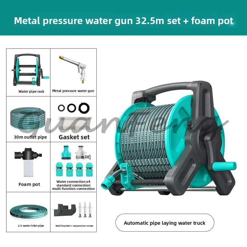 High-quality outdoor garden water pipe reel rack 30m 40m high-pressure water pipe access rack for courtyard and backyard durable