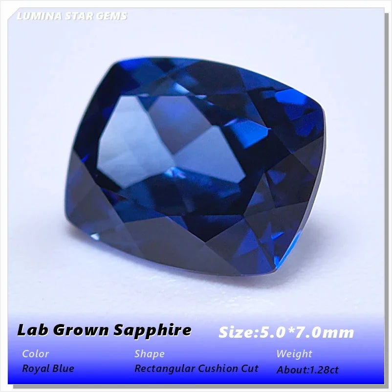 ABCLab Grown Sapphire Royal Blue Color Multiple Cuts Available Gems For Jewelry Setting&Custom Design Selectable Certificate