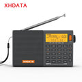 XHDATA D808 Portable Multiband Radio Receiver AM/FM/SW/MW SSB AIR RDS Stereo Sound Long Range Reception Rechargeable Battery