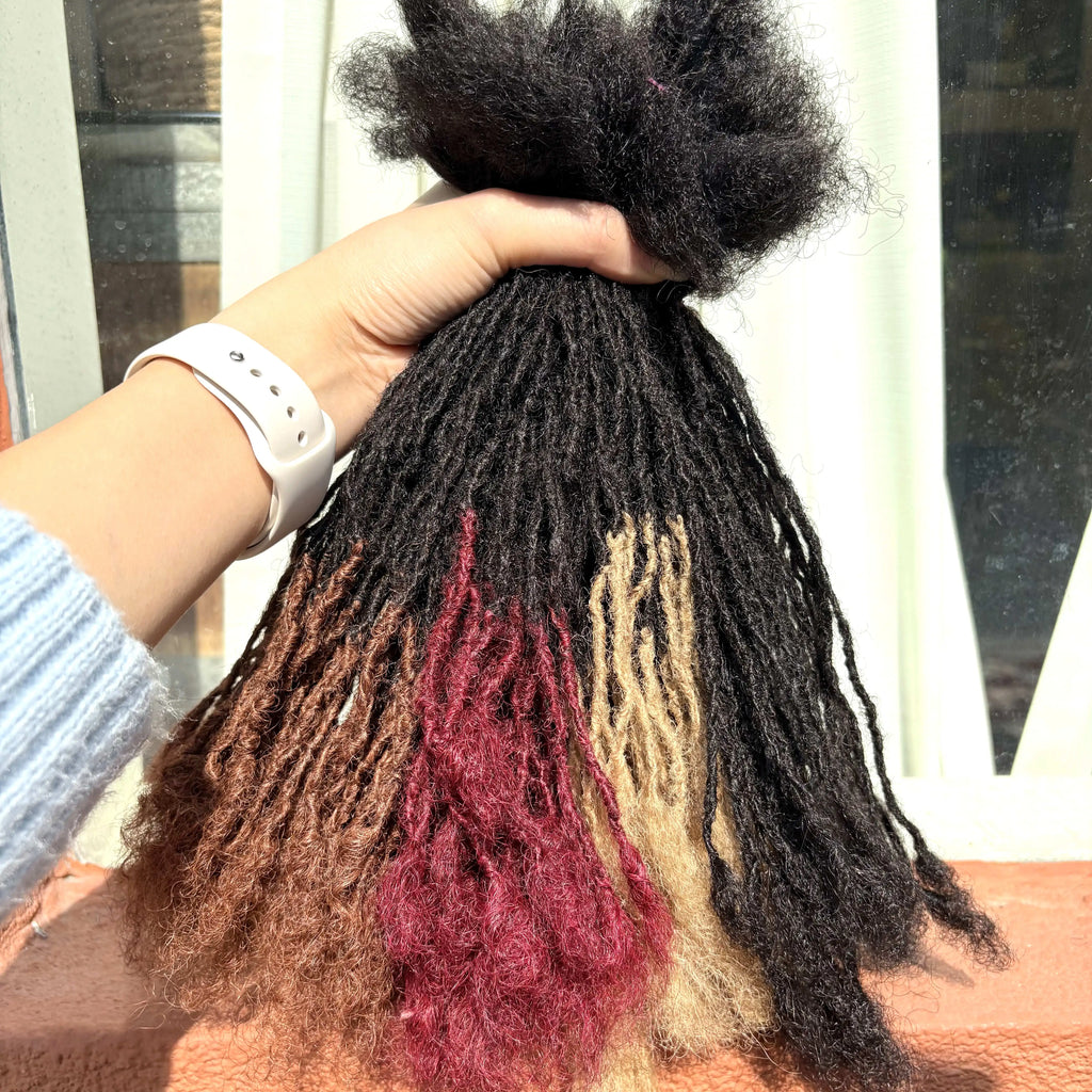 Colored 10inch 0.2cm Handmade Inter Loc Extension Human Hair Permanent Micro Locs Extensions Natural Looking Soft Sisterlocks