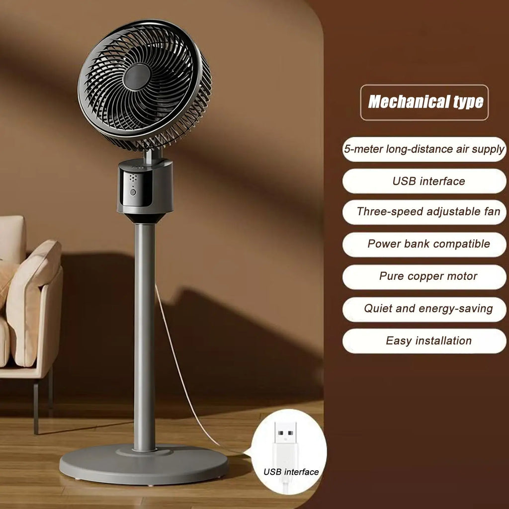 Air Circulator Fan Long-Distance Oscillating Floor Fan Floor Standing Desk Fan house air circulator USB interface silent fan