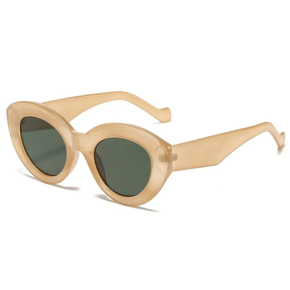 Ins Popular Retro Eyewear Oval Sun Glasses Oversized Sunglasses Sun Glasses Thick Frame