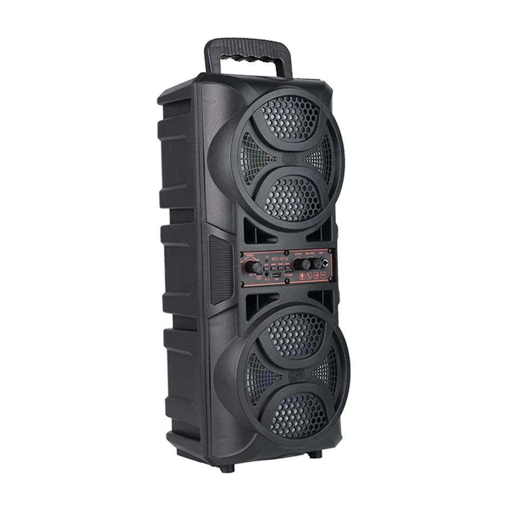 Bluetooth-Compatible Speaker Wireless Stereo Speaker with Double Subwoofer Deep Bass Lights Outdoor Speaker for Home Party Gift