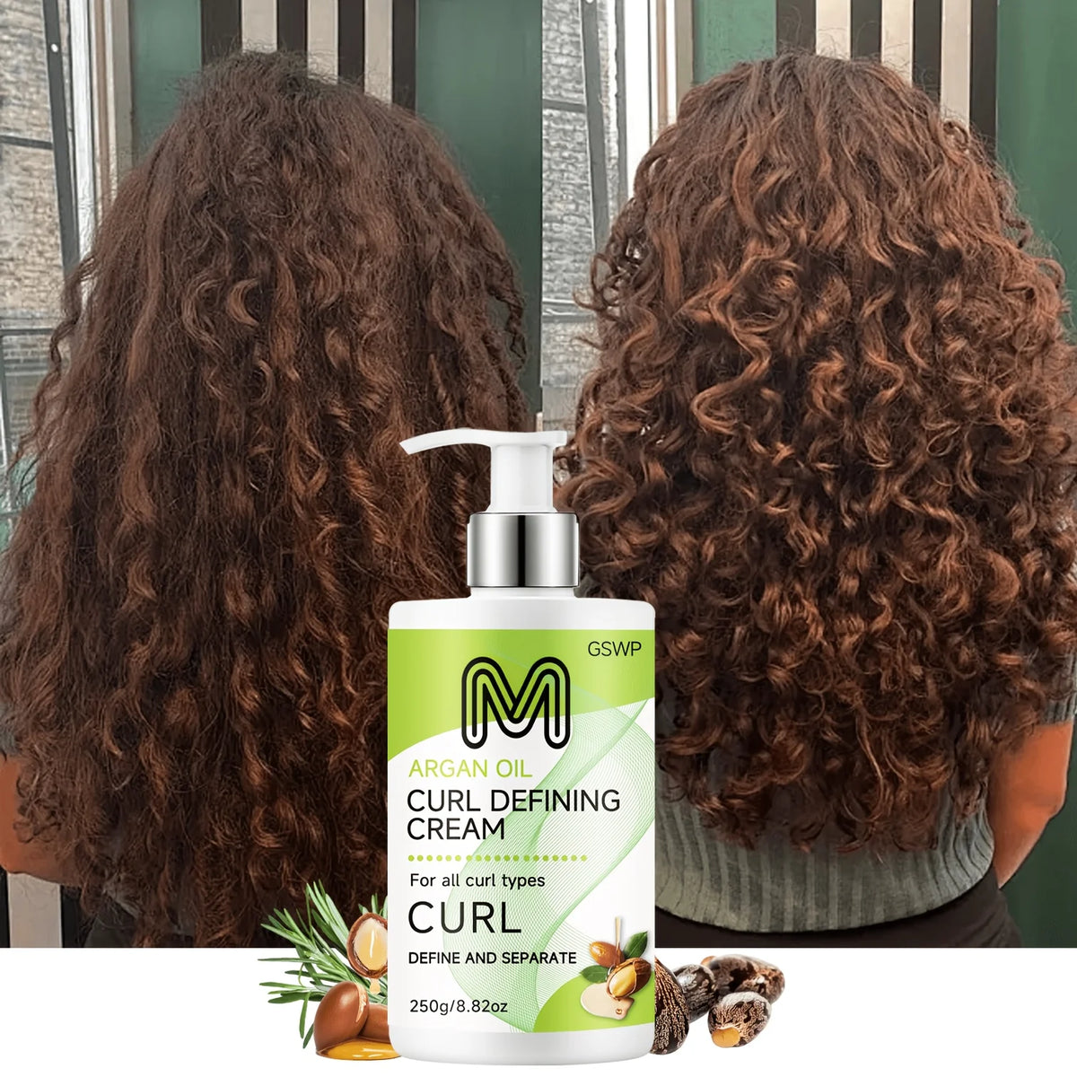 GSWP Curl Defining Cream, Containing, Castor Oil, Keratin, Styling Curls, Controlling Frizz. 250/500g