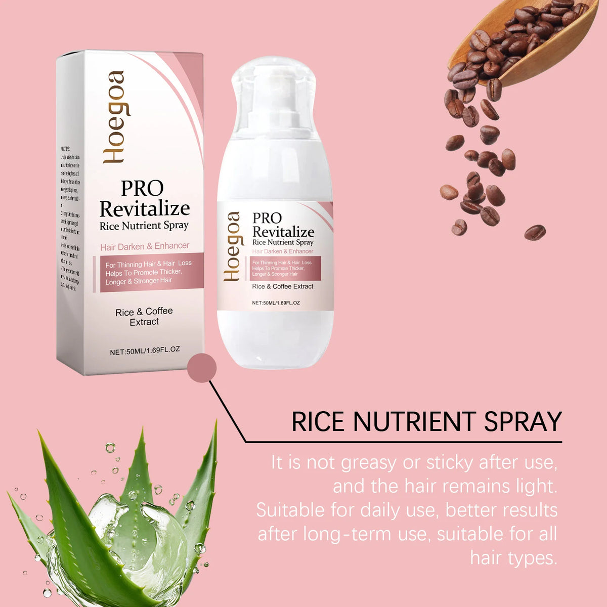 Fermented Rice Water Hair Growth Essential Hair Re-g-rowth Oil Scalp Treatment Hair Fall Control Serum Plant Dense Hair Spray
