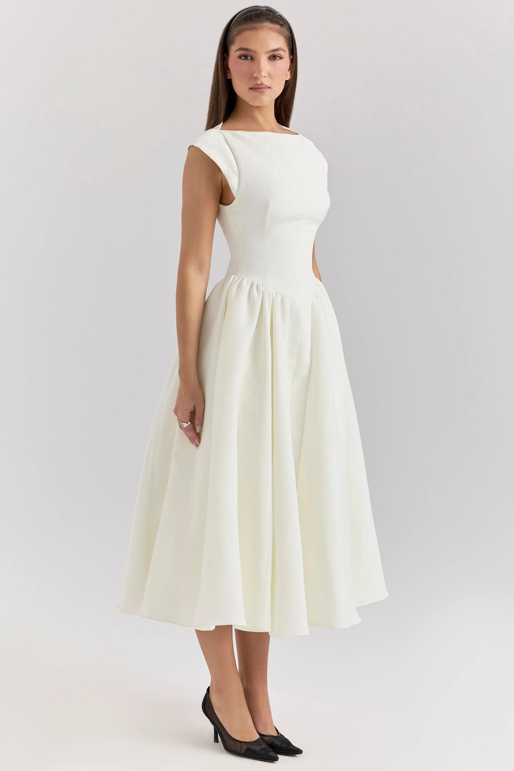 CHNMR French Elegant Solid O-neck Sleeveless Women A-line Long Dress Sexy Ruffle High Street Lady Dresses Casual Female Vestidos