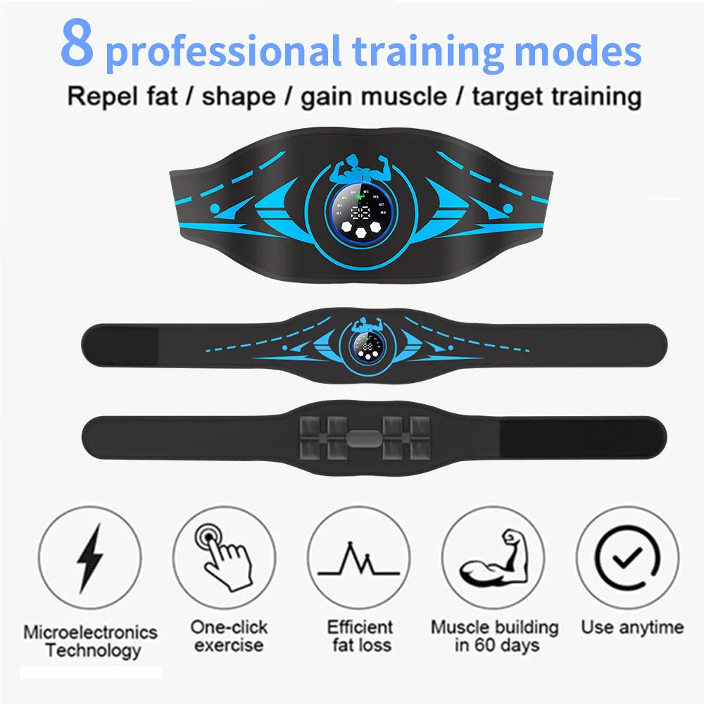 Abdominal Toning Belt EMS Muscle Stimulator Toner ABS USB Body Slimming Shaping Body Massager Lose Weight Home Gym Fitness