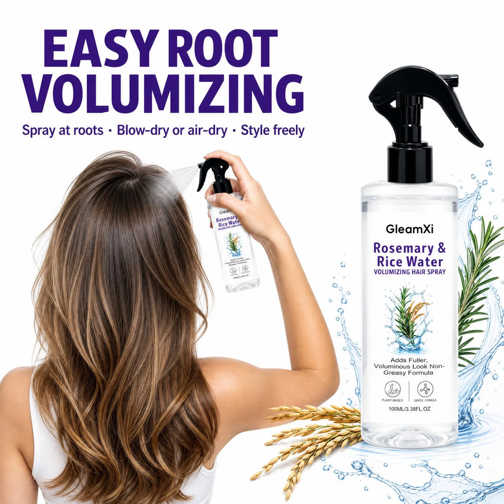 Rosemary Peppermint Rice Water Hair Spray Natural Refreshing Scalp Care Light Non Greasy Formula Soft Smooth Hair Daily Use