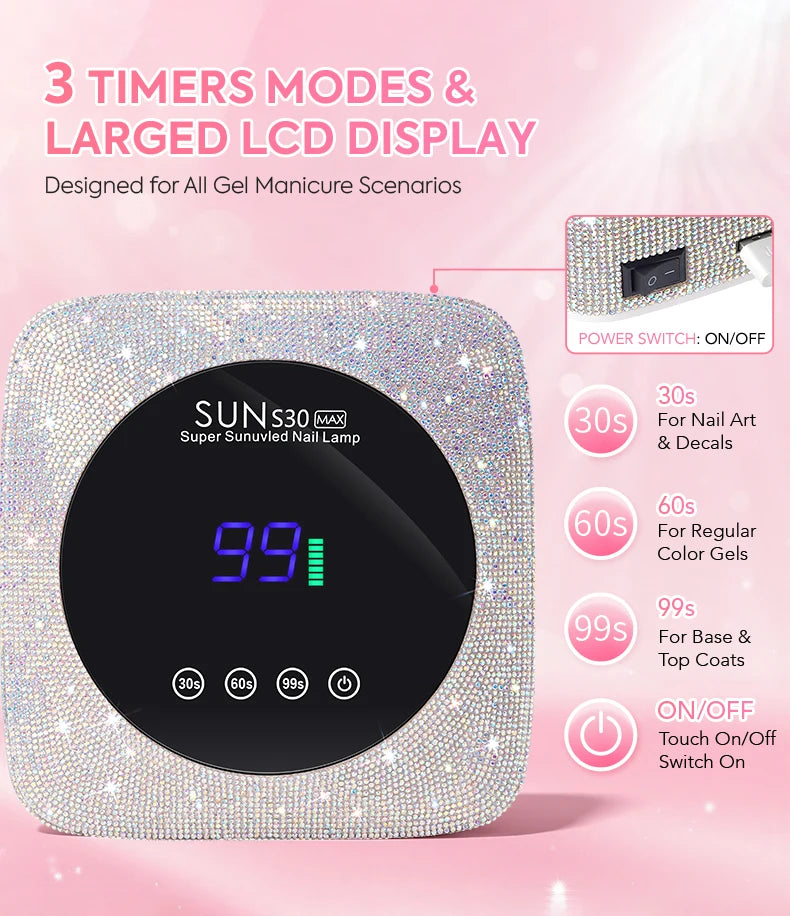 180W UV LED Nail Lamp 57LED Rechargeable Nail Dryer For Curing Polish Gel Wireless Manicure Machine With Smart Sensor Salon Tool