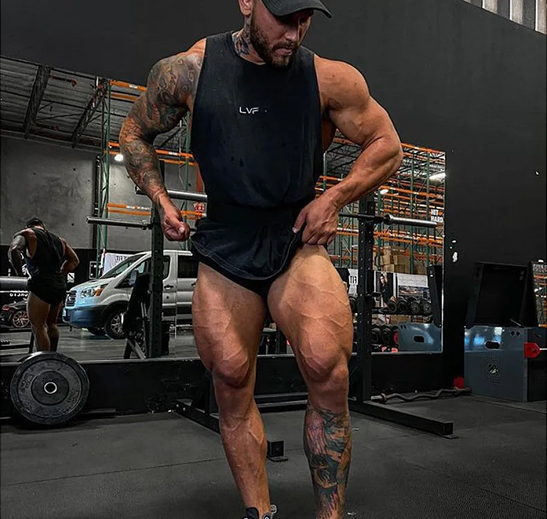Men Summer Cotton Sleeveless Tank Top Gym Bodybuilding Fitness Running Workout Casual Athletic Sportswear Training Vest Clothing