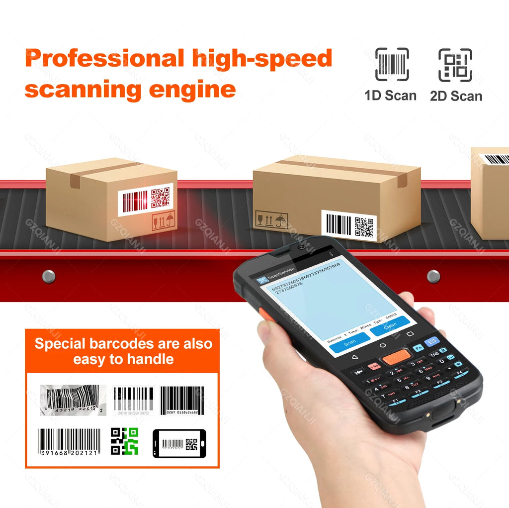 4GB+64GB Android 11 Handheld Terminal Iindustrial PDA 1D 2D QR Barcode Scanner Reader 4G WiFi NFC POS Data Collector