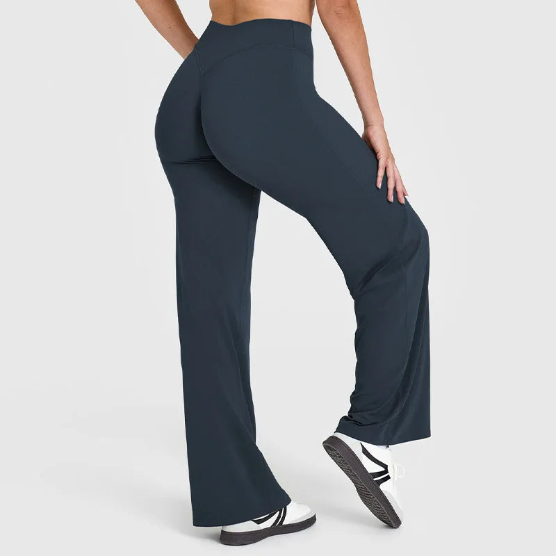 Straight Leg Yoga Pants Soft Butter Fabric Women Clothes Middle Waist Gym Pants Leggings Fitness Pilates Running Sports Trousers