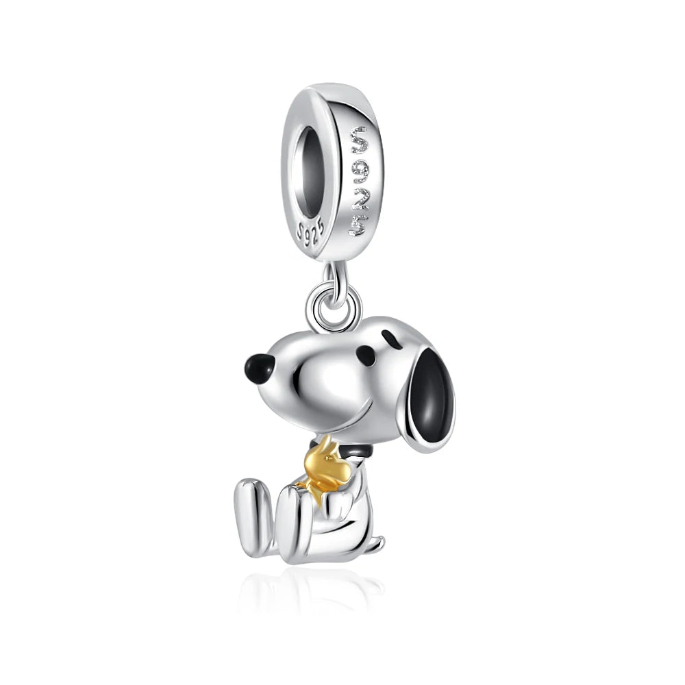 Cartoon 925Silver Balloon Dog, Red House, Watermelon Dog Male and Female Pendant,Fit Bracelet DIY Jewelry for Girls and Children