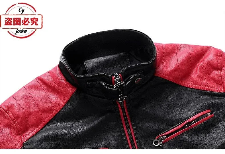 Gold Wing 1800 motorcycle LOGO washed pu leather jacket men's windproof autumn and winter spring and autumn leather jacket