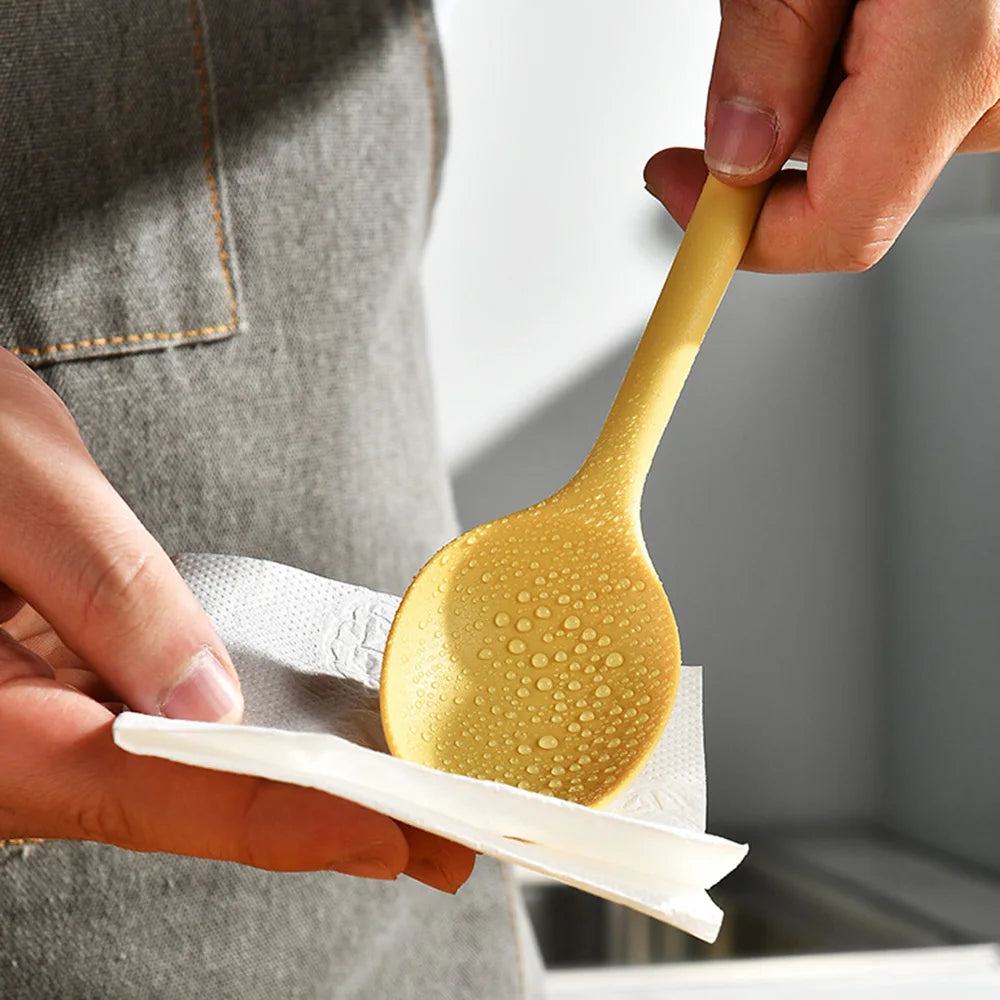 2/8Pcs Silicone Spoon Small Spoon Jam Spoon Heat Resistant Easy To Clean Non-stick Rice Spoons Tableware Utensil Kitchen Tools
