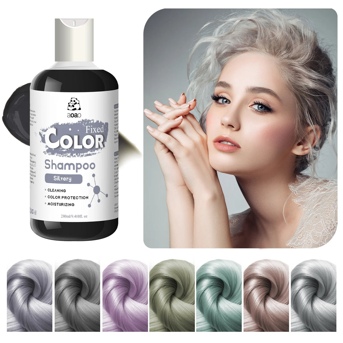 Silver color fixing shampoo cleansing hair color cleaning shampoo