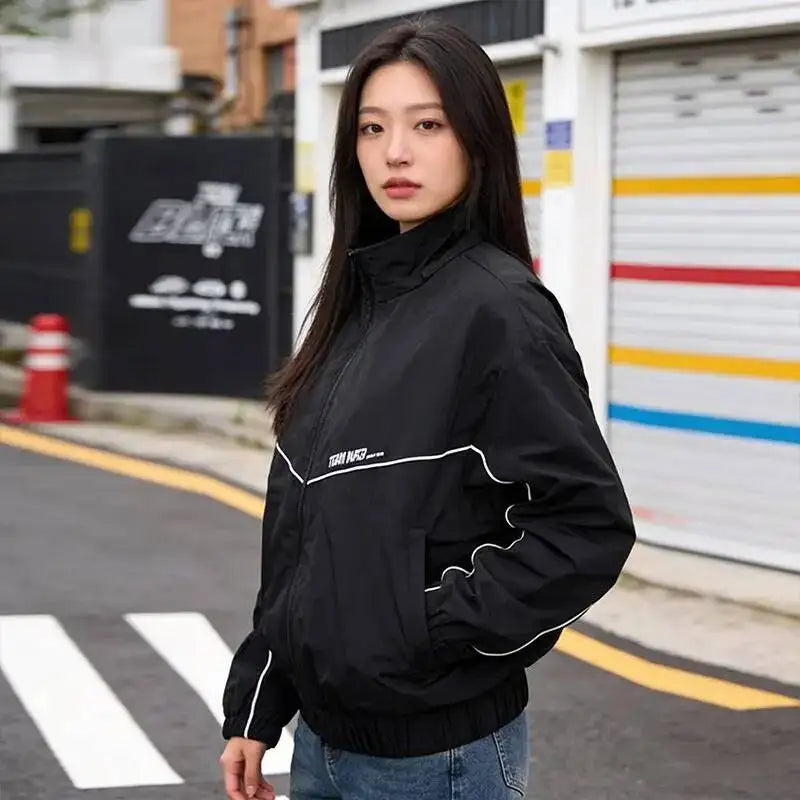 Korean Manhwa Jinx Team Black Windbreaker Jacket Men Women Sports Coat Loose Track Activewear Joo Jaekyung Cosplay Y2K Clothes
