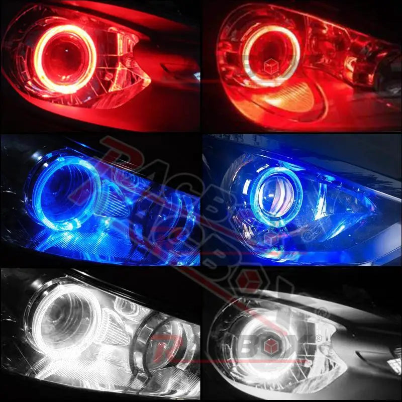 2.5 Inch 80mm LED Halo Angel Eyes Projector Lens High Low Beam Bi LED Lights for H4 H7 9005 HB3 9006 HB4 Car Headlights Retrofit