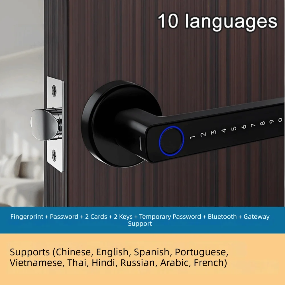 Remote Lock Smart Fingerprint Door Lock Smart Password Electronic Digital Door Handles Bluetooth WiFi Gateway