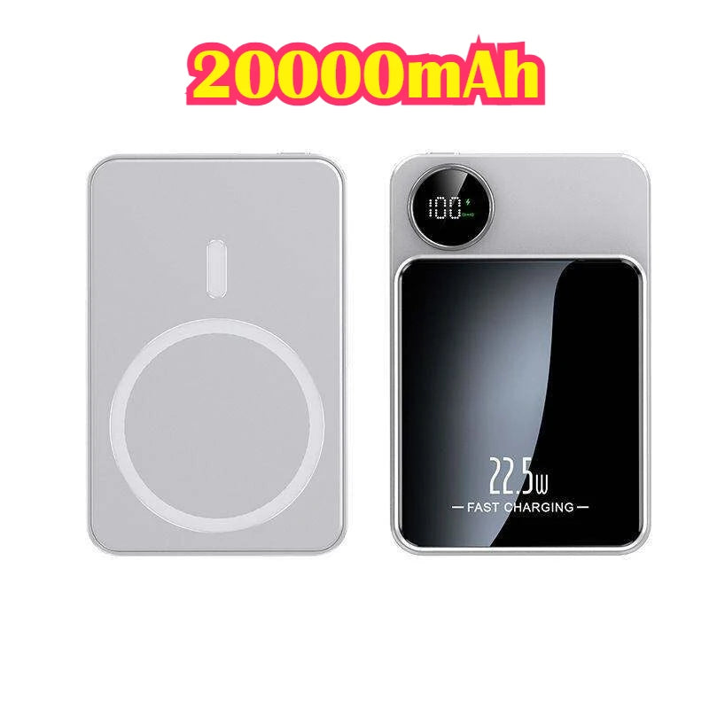 20000mAh Alloy Magnetic Powerbank Magnetic Power Bank Wireless Fast Charger for IPhone 17 16 151413 Backup Battery for Magsafe