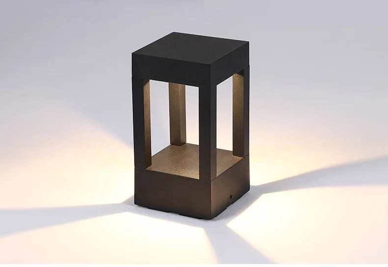 Square Outdoor Garden Lawn Lamp IP65 Waterproof Aluminum LED Pathway Light Modern Courtyard Porch Landscape Bollard Light Decor