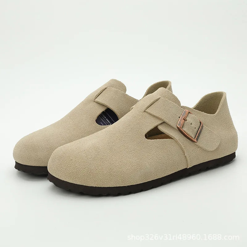 High-quality Vintage Fashion Suede Leather Sandals, Unisex, Spring and Autumn Trendy Premium Slippers