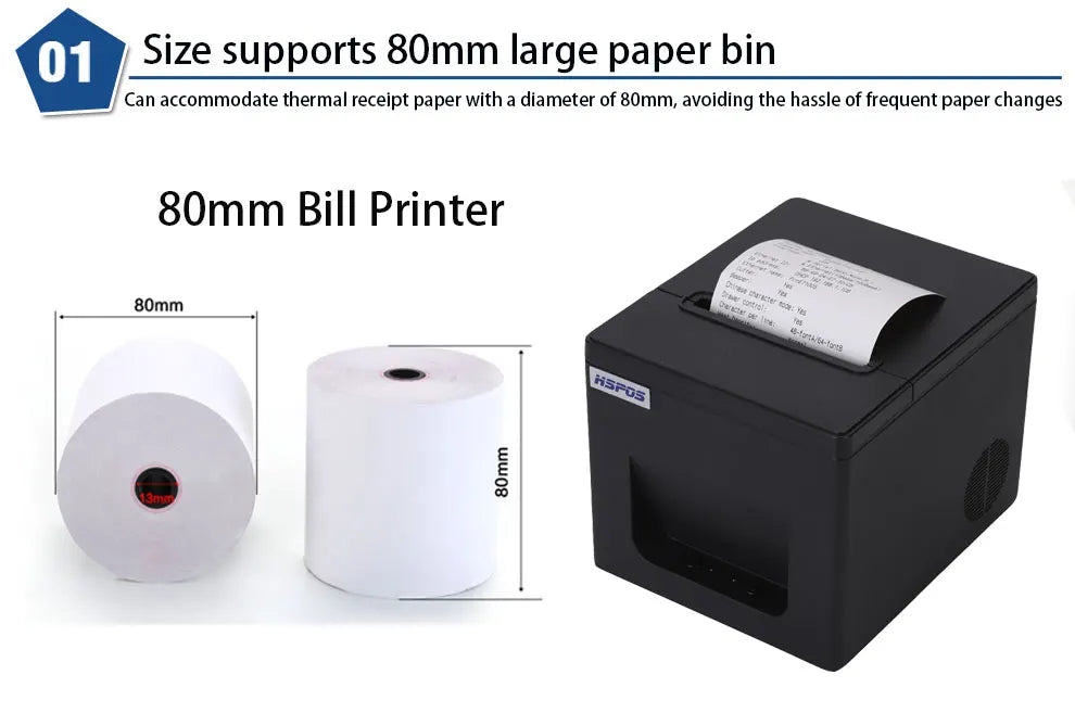 ATU&UTV80mm Desktop Thermal Printer Suitable Pharmacy Billing Station