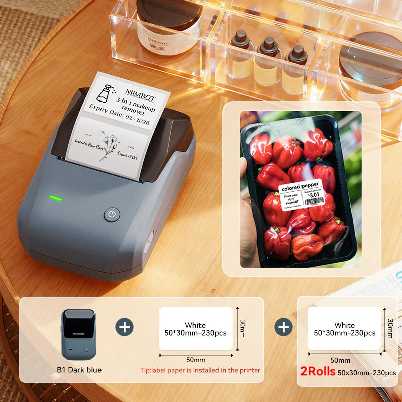 Niimbot B1/B1 PRO Thermal Label Printer Bluetooth Pocket Label Maker Barcode QR Code Self-adhesive Sticker Labeling Machine