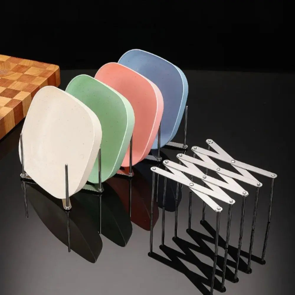 Stainless Steel Telescopic Rack Telescopic Design Foldable Pot Cover Storage Adjustable Retractable Kitchen Storage Tray