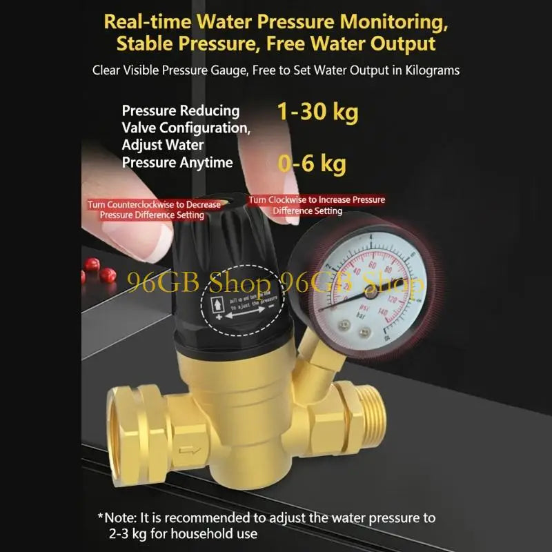 96GB Professional Copper Regulator Valves Precisions Cast RVs Water Pressure Control Valves With 3/4 Inch NPT Connection