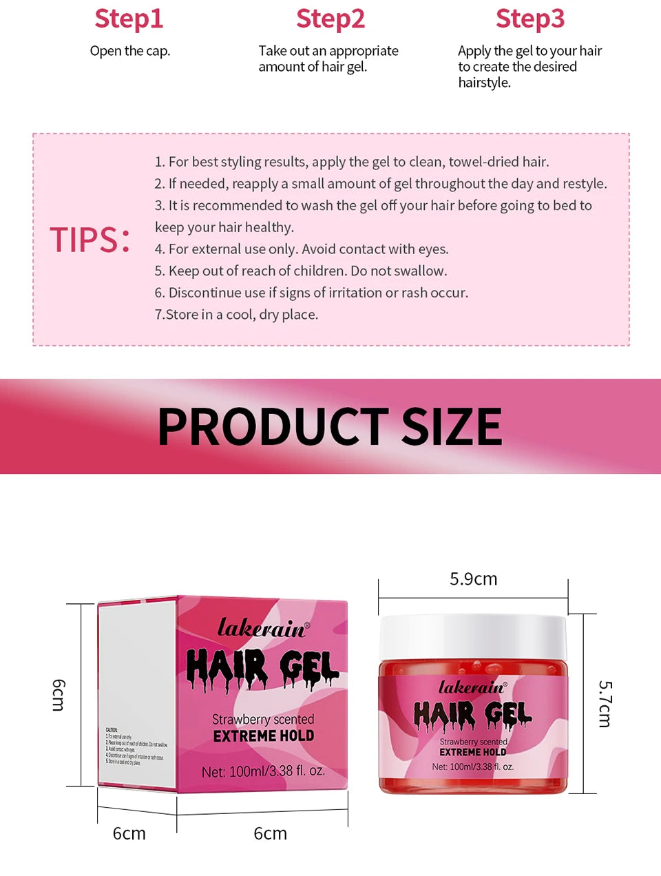 Edge Control Hair Cream Anti-Frizz Curl Defining Smoothing Moisturizing Non-Sticky Styling Cream