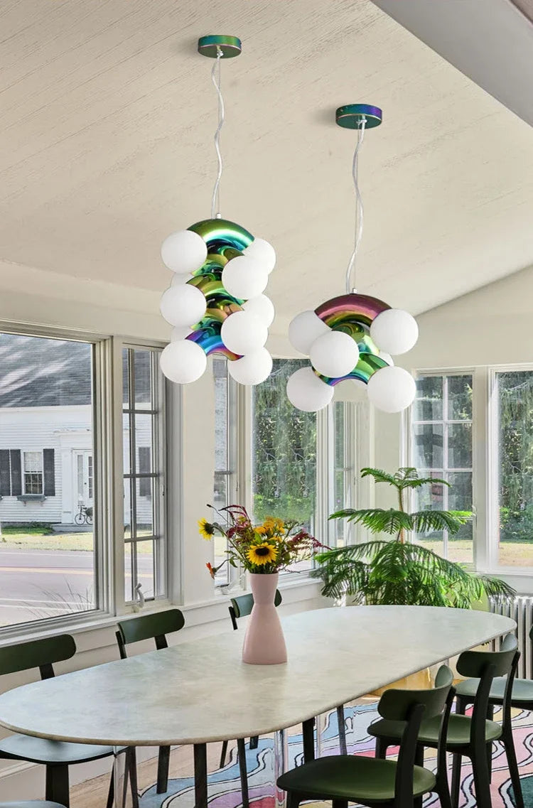 Modern Creative Lighting Design Rainbow Wall Light Childern's Room Kindergarten Asile Bedroom Bathroom Glass Ball Wall Lamp