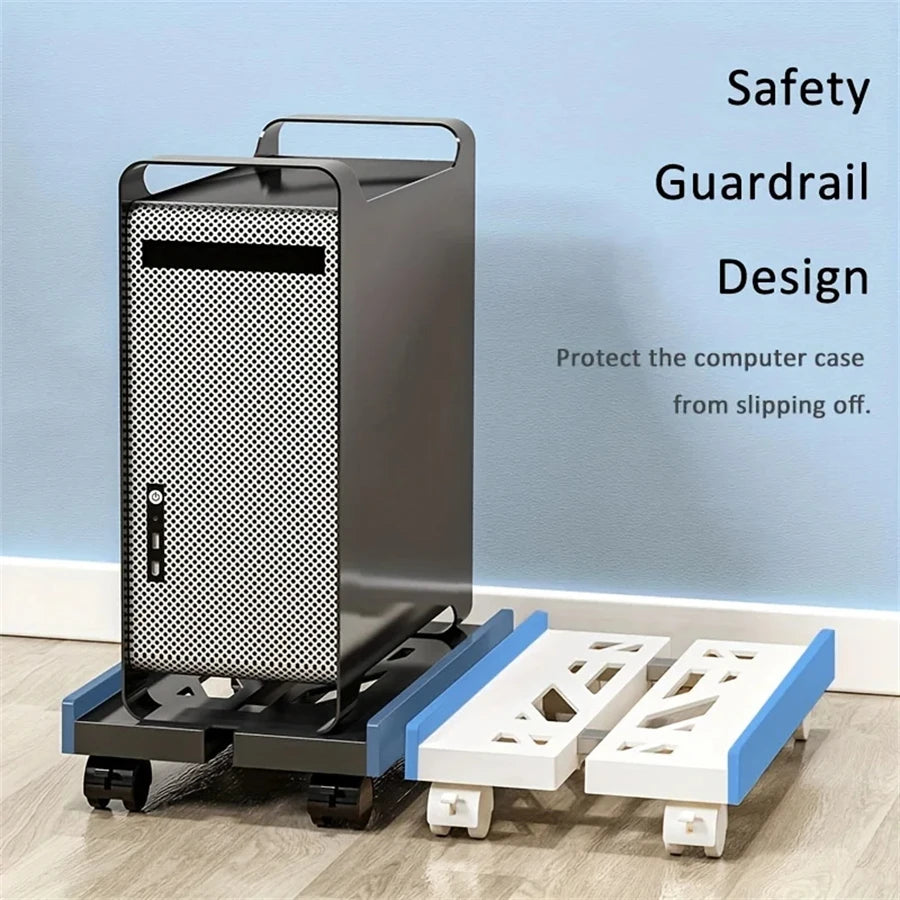 Adjustable Mobile CPU Stand Heavy-Duty PC Tower Stand With 4 Caster Wheels Ventilated Under Desk CPU Holder PC Floor Cart
