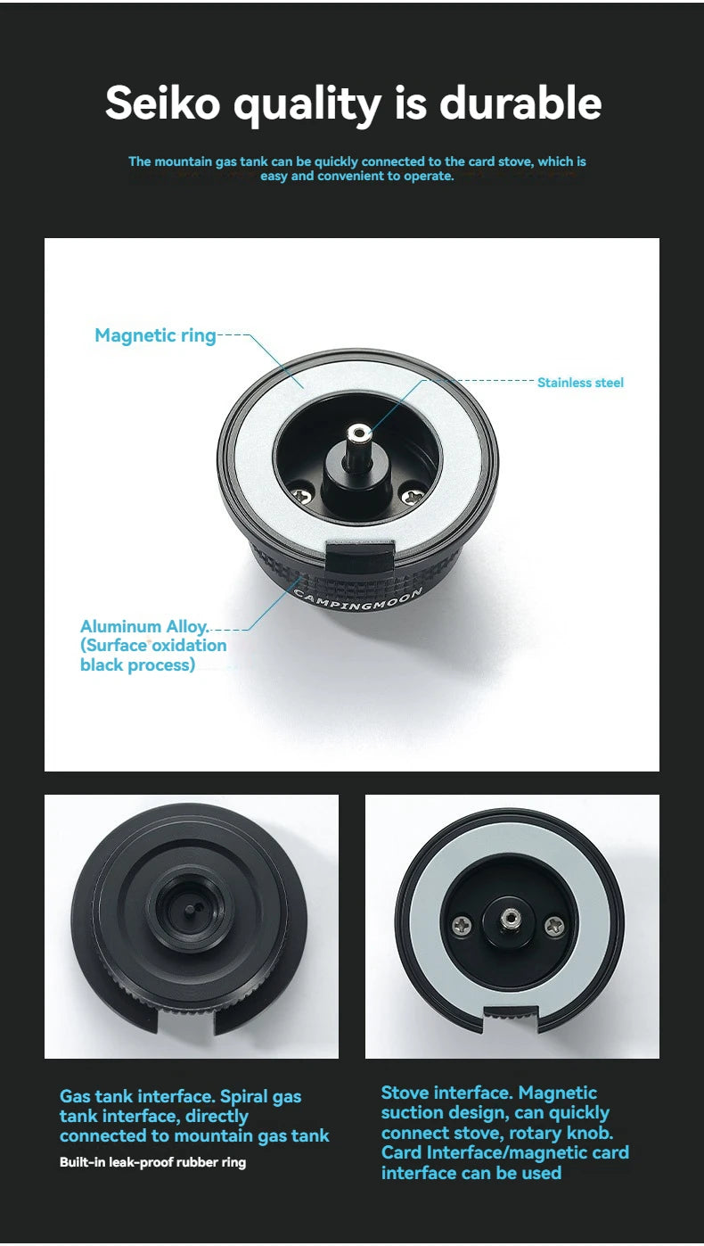 CAMPINGMOON BKZ13M Outdoor Camping Picnic With Magnetic Suction Cassette Stove To Alpine Flat Gas Tank Conversion Head