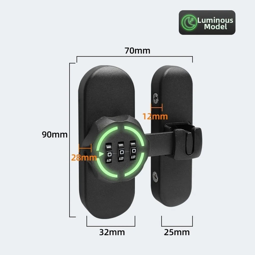 Password Door Latch 90/180 Degree Barn Sliding Bathroom Lock Digit Security Password Keyless Drawer Cam Lock For Drawers Cabinet