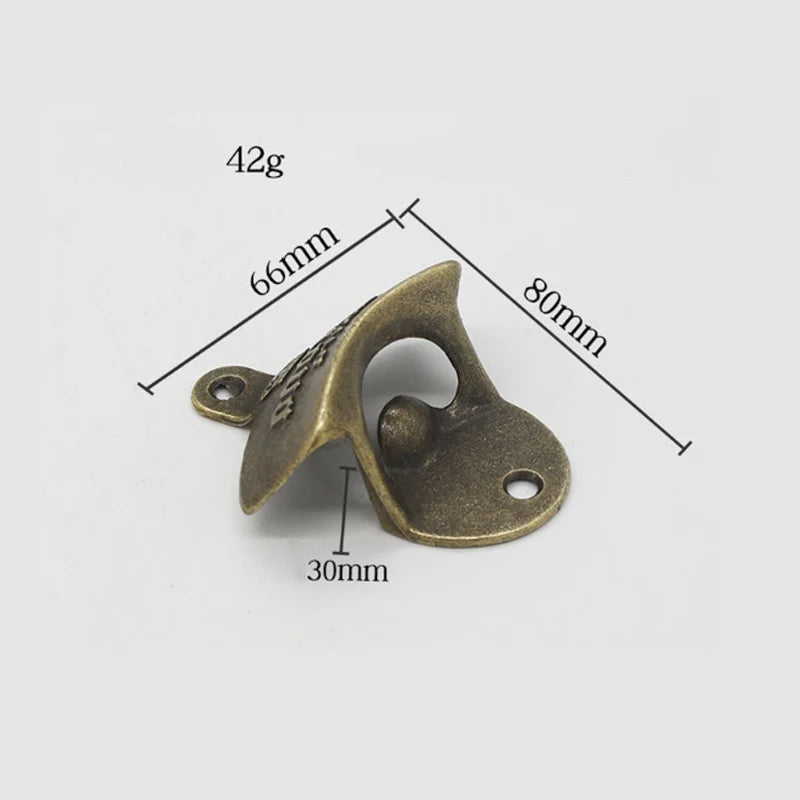 1pc Retro Decorative Bottle Opener Wall Mounted Hanging Beer Openers Bar Tools Alloy Electroplating Process Bar Cafe Wall Decor