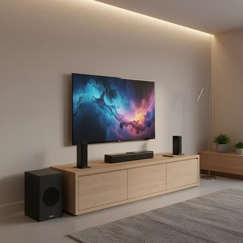 12 5.1CH LED Display Home Audio Stereo System Sound bar with Wired Soundbar and Surround Sound Speakers with Receiver