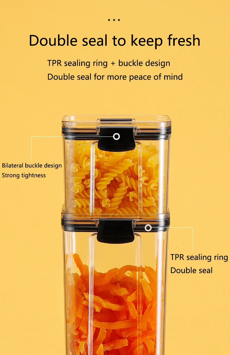 Kitchen Food Storage Containers Organizers for Pantry Fridge Organizer Jars With Lid Plastic Storage Container Spices Boxes