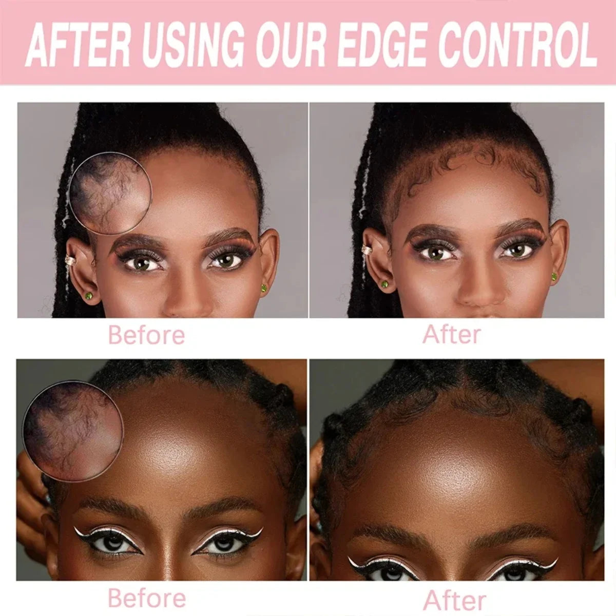 GOIPLE Extreme Hold Braid Gel-Styling Hair Wax for Cornrows, Locs, Twists and Fashionable Braids & Edge Control Gel & Brush 3pcs