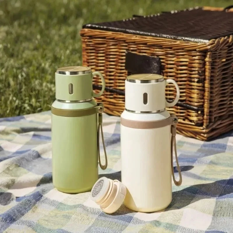 600ML Thermal Water Bottle Stainless Steel Thermos Bottle Keep Cold and Hot Water Bottle Thermos for Tea Coffee Vacuum Flasks