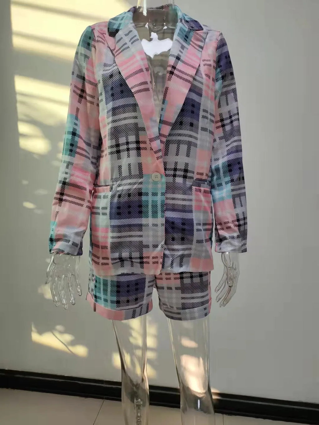 2026 Elegant Two Piece Blazer Suit Sets Women OL Office Sets Slim Cardigan Blazer Shorts Solid 2 Piece Set Casual Blazers Set