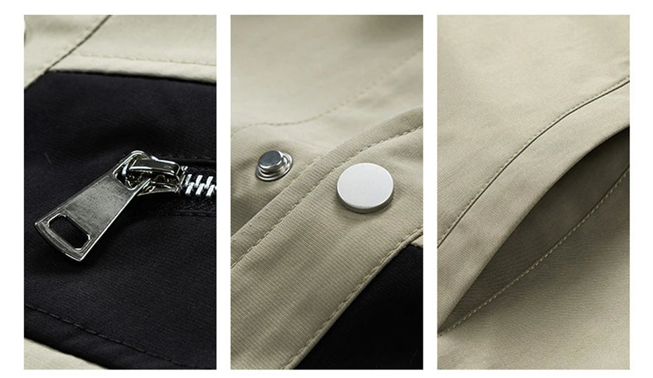 8XL Plus Size Jacket Men Patchwork Coat Spring Autumn Fashion Casual Patchwork Cargo Jacket Male Big Size Outerwear