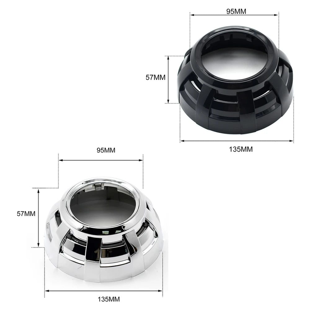 120W 2PCS 3.0 Inch Blue Honeycomb Bi LED Projector Lens Retrofit H1 H4 H7 H11 Universal Car Headlamp Retrofit Styling 6000K