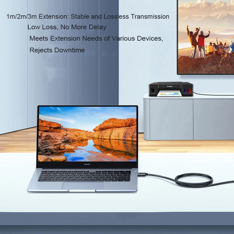 USB Extension Cables for Keyboards, Mice, Game Consoles, and Other Devices, Available in Four Colors.