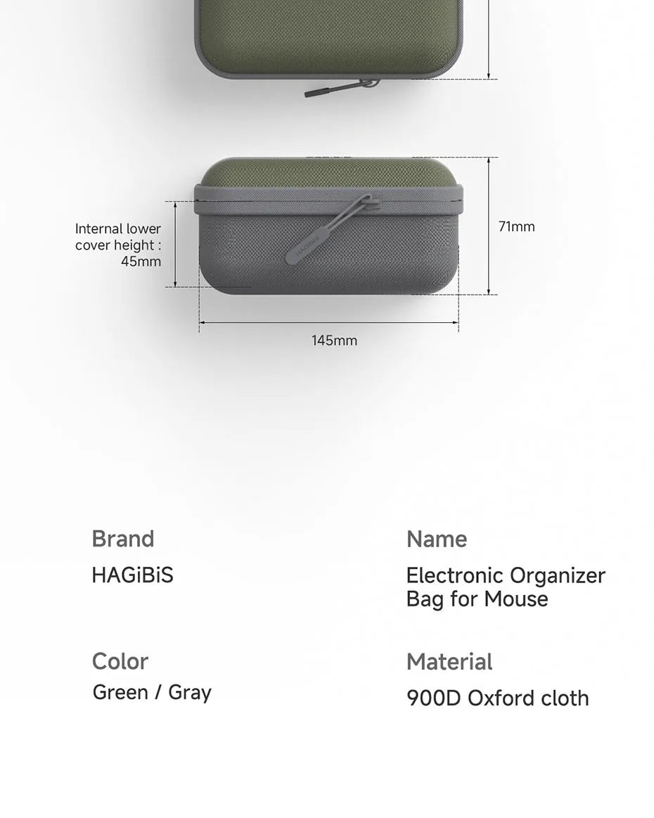 Hagibis Electronic Organizer Travel Case Bag for Mouse Portable Carry Case for Wireless Mouse Cable Charger Power Bank Hardshell