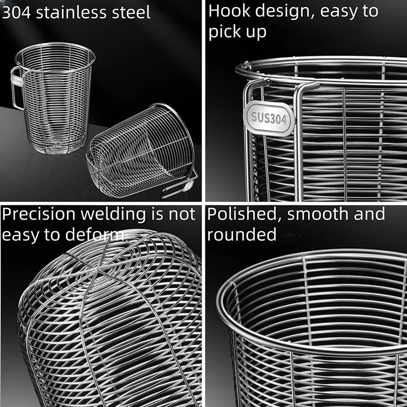 Kitchenism 304 Kitchen Chopstick Holder Organizer Hanging Wall Stainless Steel Tableware Drainer Fork Spoon Dishwasher Basket