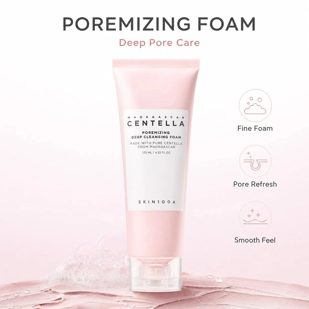 Korean Centella Poremizing Deep Cleansing Foam,Tone Brightening Cleansing Gel Foam,Facial Moisturizing Fresh Cleanser 125ml