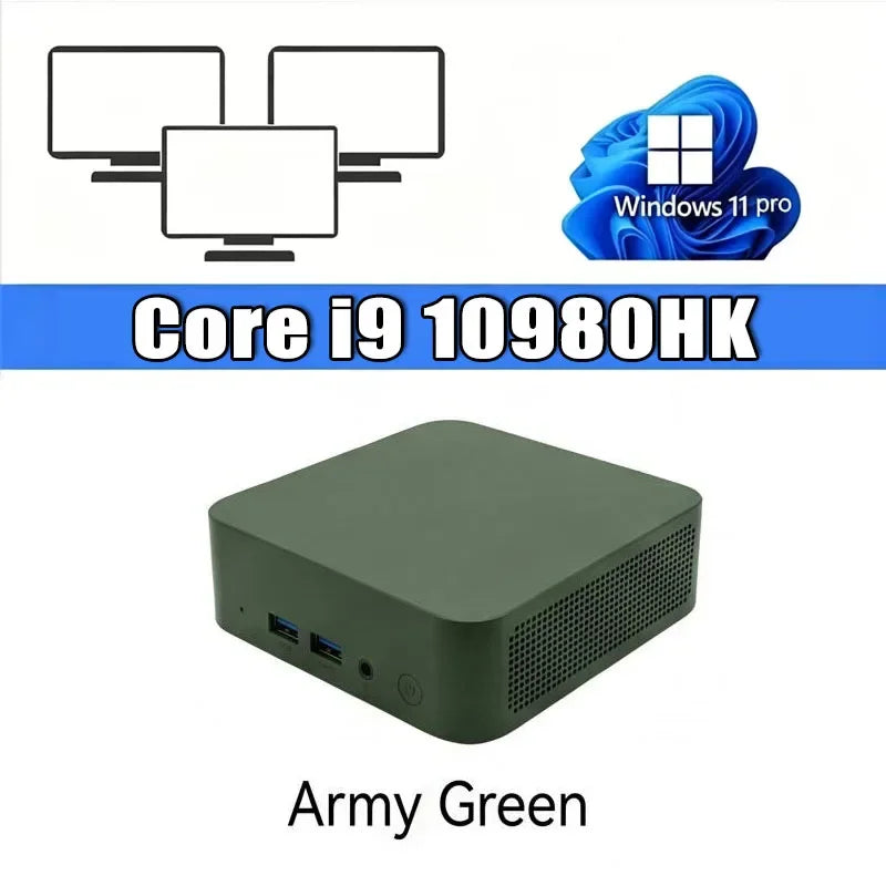 Mini PC Intel Core I9 10980HK Windows 11 Small Pocket Cmputer 16GB RAM 1/2TB SSD WIFI6 BT5.2 4K Desktop PC Gaming Computer